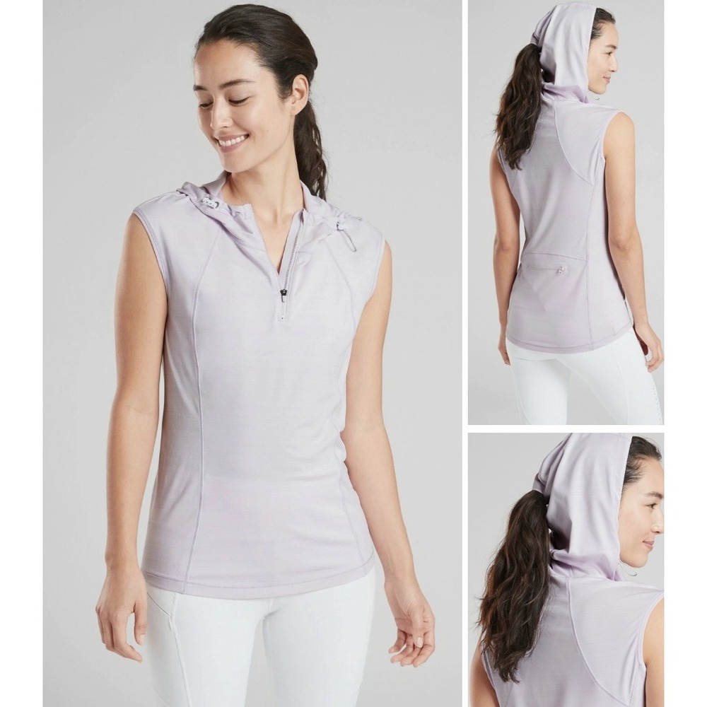 Athleta Pacifica Contoured‎ Hoodie Tank in Simply Lilac Size M